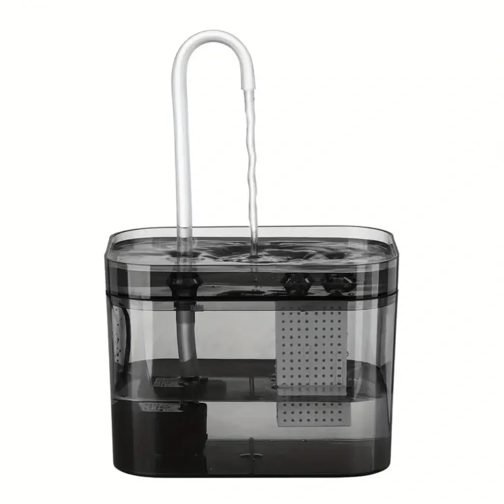 Transparent Black Quiet USB-Powered Cat Water Fountain 50.72 oz.